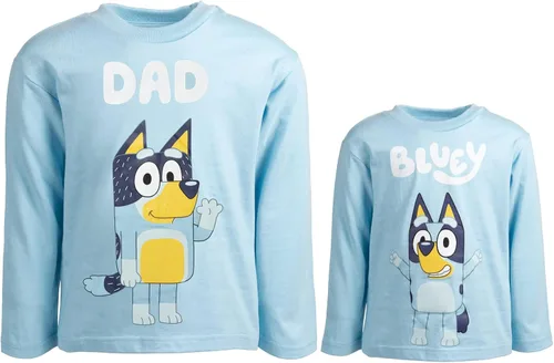 Miniatura 2 de Bluey Bingo Chilli Mom Bandit Dad - Camiseta familiar de manga larga a juego para niños pequeños a adultos