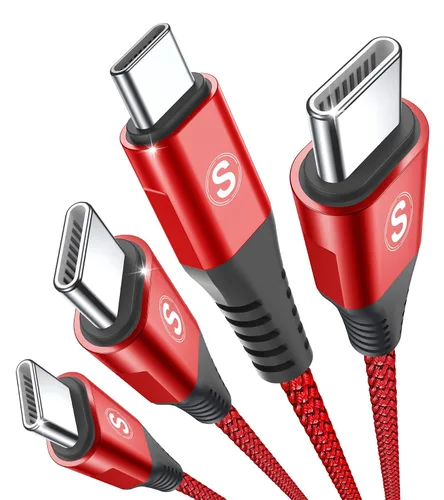 Miniatura 13 de sweguard Cable de carga USB C a USB C de 100 W [3.3 pies, paquete de 2] iPhone 17 Cable de carga para iPhone 17 16 15 Pro Max Plus, MacBook, iPad