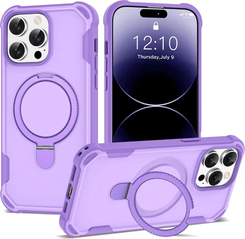 Miniatura 54 de Funda compatible con iPhone 12 y 12 Pro de 6.1 pulgadas con soporte de anillo magnético [protección militar contra caídas] [compatible con MagSafe]