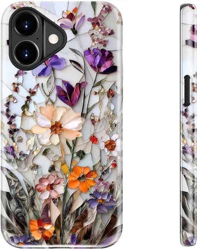 Miniatura 67 de bemal Funda para iPhone 12 Mini, estética, vintage, floreciente, peonía, concha, femenina, compatible con MagSafe, moderna, única, moderna, moderna