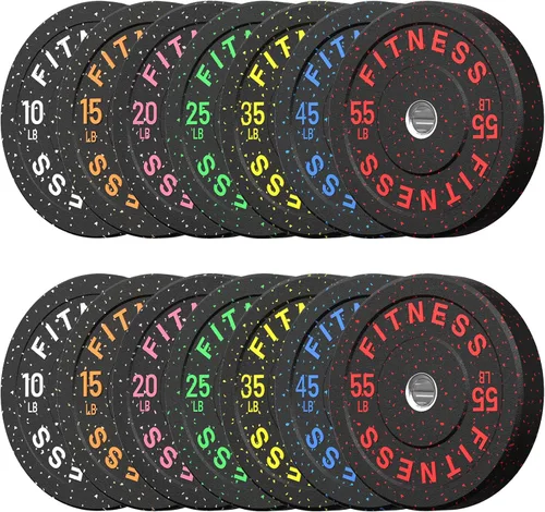 Miniatura 10 de HANDBODE Placas de Parachoques de 2 Pulgadas de Alto Rebote, Juego de Placas de Peso Olímpico 45/100/160/190/260/300lb, Juego de Placas