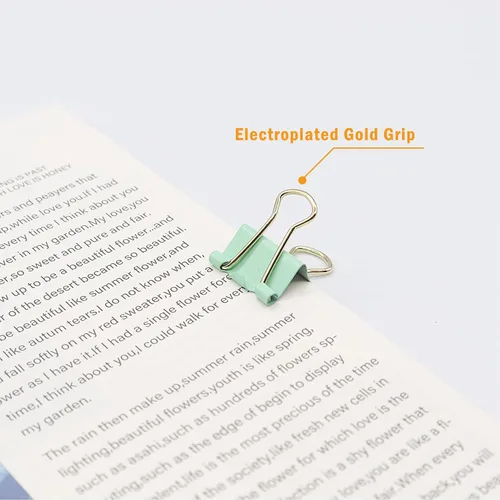 Miniatura 2 de Clips para carpeta verde claro, mini clip de papel, abrazaderas de papel pequeñas de 15mm (5/8 pulgada), paquete de 100 clips de oficina de micro