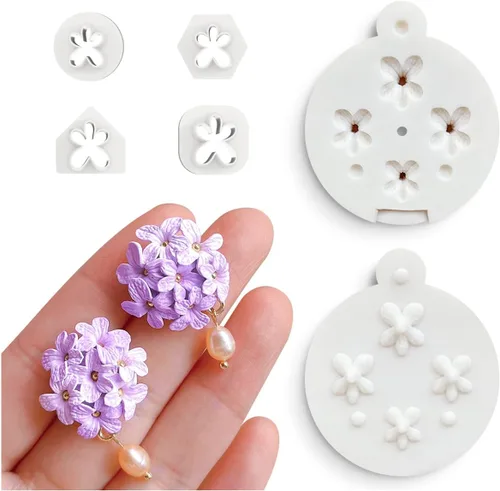 Keoker Moldes para aretes de arcilla polimérica de lavanda, cortadores de pétalos y moldes para hacer joyas, perfectos para amantes de los aretes,