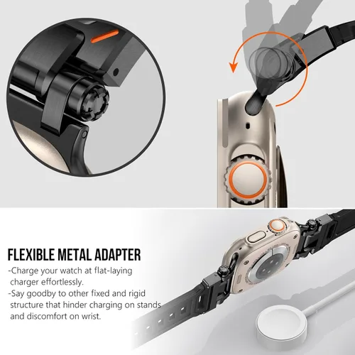 Miniatura 4 de KADES Correa deportiva resistente de TPU para Apple Watch Ultra 3/2/1 de 1.929 in, conectores metálicos para Apple Watch Series 11/10/SE3 de 1.81