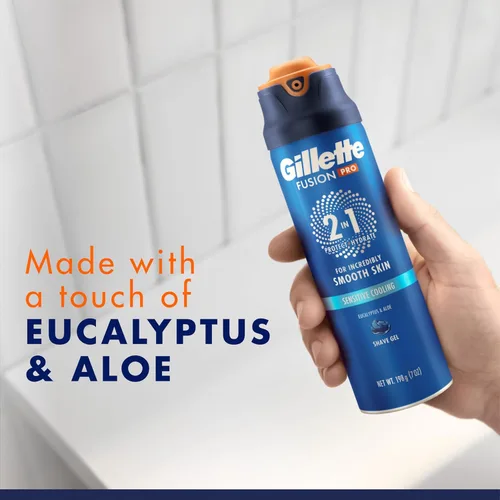 Miniatura 7 de Gillette PRO Gel de afeitado para hombres refresca para calmar la piel e hidrata el cabello facial, 7 onzas, gel de afeitado sensible ProGlide 2 en 1