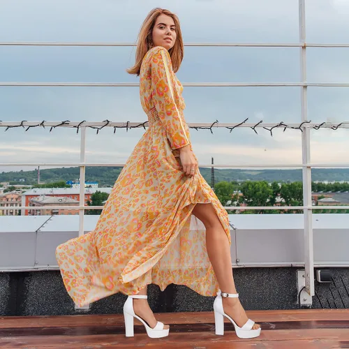 Miniatura 5 de IDIFU Sandalias sexis de plataforma de tacón alto grueso para mujer, con correa al tobillo, puntera abierta, zapatos de tacón para boda, fiesta