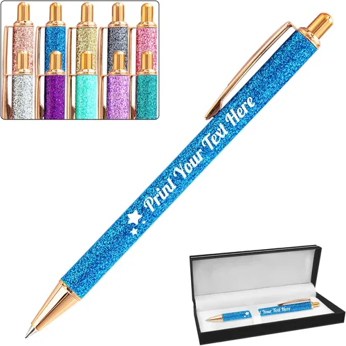 Miniatura 42 de Hasta 100 bolígrafos personalizados a granel con nombre, bolígrafo con purpurina personalizable, logotipo de negocios, mensaje de texto, regalo