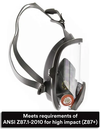 Miniatura 8 de 3M Safety 142-6800 - Respirador de mascarilla completa reutilizable de seguridad, color gris, mediano