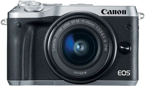 Miniatura 2 de Canon Cámara digital sin espejo EOS M6 con lente de 0.591-1.772 in (plateado) sensor APS-C de 24.2 MP, AF de doble píxel y video Full HD Cámara
