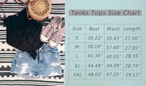 Miniatura 6 de OFEEFAN Camisetas sin mangas para mujer, cuello redondo, ajuste holgado, ropa de verano