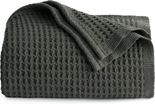 Miniatura 47 de Bedsure Gentlesoft Manta de 100% Algodón Tamaño King para Cama - Transpirable y Suave, Gruesa y Acogedora Tejido Waffle Manta de Navidad Regalo