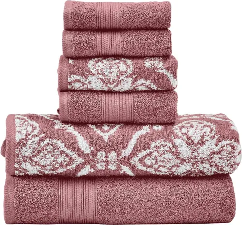 Miniatura 12 de Modern Threads Amaris - Juego de 6 toallas reversibles de jacquard teñido con hilo, toallas de baño, toallas de mano y paños de lavado