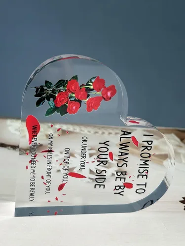 Miniatura 8 de Placa de corazón de acrílico, citas inspiradoras, regalo romántico para novia, novio, amante, regalo para boda, cumpleaños, aniversario, decoración