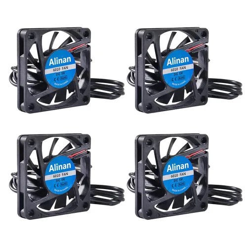 Alinan 4 unids 6010 5V Ventilador USB Puerto 2.362x2.362x0.394 in 2-pin Manga Bearing Brushless DC Cooling Fan Impresora 3D Ventilador de