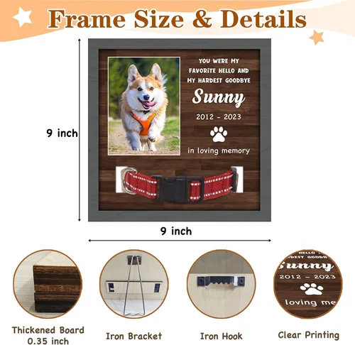 Miniatura 4 de Regalos conmemorativos para perros y gatos, marco de fotos conmemorativo de mascotas, regalos para amantes de las mascotas, letrero personalizado