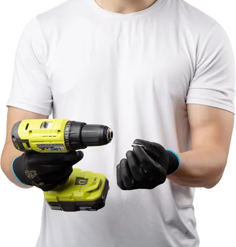 Miniatura 10 de G & F - Guantes de trabajo para hombre, agarre ligero, revestimiento de poliuretano, compatibles con pantalla táctil, flexibles y transpirables