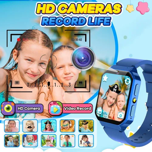 Miniatura 4 de Reloj inteligente para niños de 6 a 12 años, juguetes con 26 juegos, reproductor de música, pantalla táctil HD de 1.69 pulgadas, cámara de video