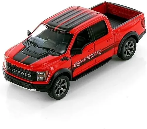 Miniatura 6 de KiNSMART SetOf4 2022 Ford F-150 Raptor - Camión de juguete a escala 1:46 de 5 pulgadas, modelo fundido a presión, negro, blanco, rojo, azul