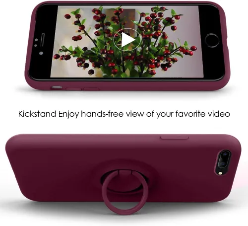 Miniatura 4 de MOCCA - Funda protectora con soporte de anillo, forro de microfibra supersuave y antiarañazos, de cuerpo completo y a prueba de golpes para iPhone 7
