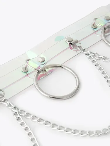 Miniatura 3 de TOPACC Trajes de rave con cinturón holográfico para mujer, disfraz iridecente para niñas