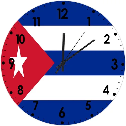 Miniatura 551 de Cheyan Reloj de pared con bandera de Canadá de 12 pulgadas, silencioso, sin tictac, de PVC, funciona con pilas, reloj redondo decorativo, regalo