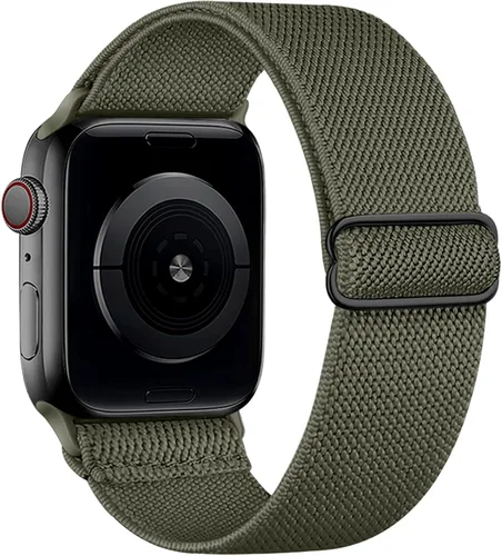 Correa elástica de nailon compatible con Apple Watch Series 11, 10, 9, 8, 7, 1.811 in, 1.772 in, 1.654 in, 1.614 in, Ultra 3, 2, 1.929 in, Series 6,