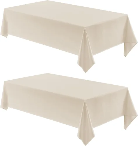 Miniatura 10 de Veblandy Mantel rectangular impermeable de 60 x 104 pulgadas, mantel texturizado de lino, resistente a las manchas y a las arrugas, lavable, mantel