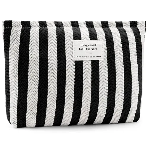 Miniatura 8 de Bolsa de maquillaje de flores para mujer, bonita bolsa de maquillaje para bolso, bolsa de cosméticos con cremallera, bolsa de cosméticos de lona