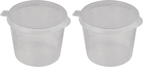 Miniatura 6 de WARMBUY Vasos desechables de plástico de 1 onza con tapas adjuntas, 100 unidades Pinturas para aderezos para ensaladas y salsas en contenedores