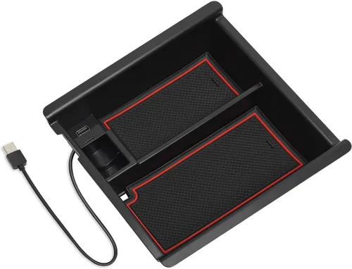 Organizador de consola central con puerto USB para accesorios Toyota Tacoma 2023 2022 2021 2020 2019 2018 2017 2016, mejoras de 3ª generación TRD