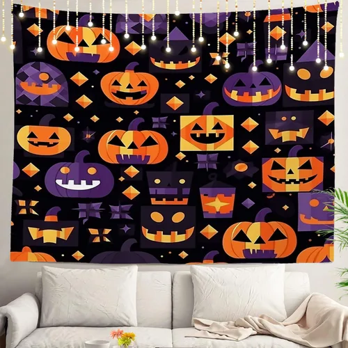 Miniatura 106 de Shrahala Tapiz japonés para colgar en la pared, moderno patrón abstracto de hojas, tapiz grande para dormitorio y sala de estar