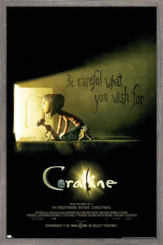 Miniatura 10 de Trends International Coraline - Póster de pared de una hoja, 22.4 pulgadas de largo x 14.7 pulgadas de ancho, versión enmarcada en bronce Versión