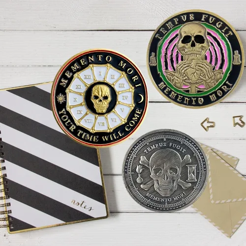 Miniatura 8 de Imasoner Memento Mori Coin Stoic Coin EDC Challenge Coin Stoicism Regalos para recordatorio