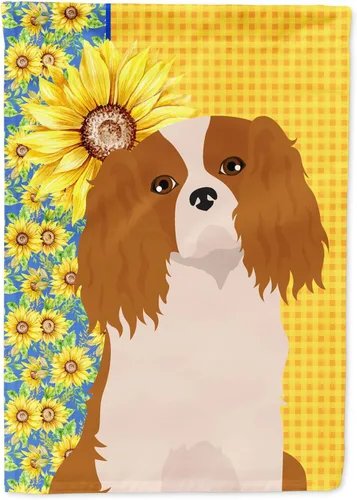 Miniatura 310 de Caroline's Treasures WDK5331CHF - Bandera de verano con diseño de girasoles rojos y blancos, manga grande, para porche, para colgar en la pared