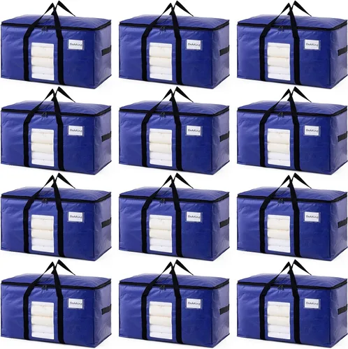 Miniatura 35 de TAILI - Bolsas de mudanza extra grandes, paquete de 10 bolsas negras resistentes para almacenamiento con ventana visible, asas envolventes