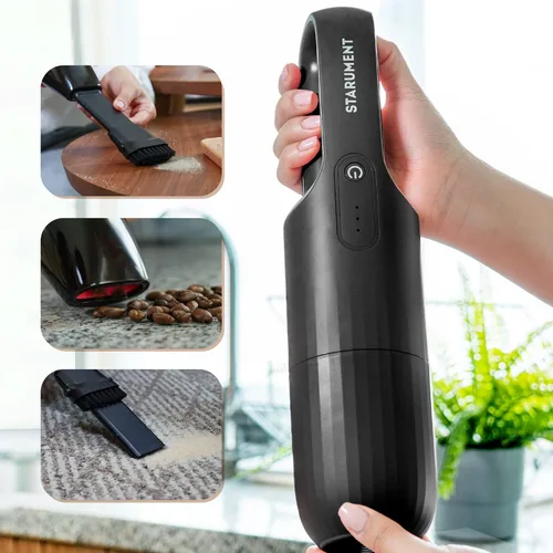 Miniatura 3 de Starument Aspiradora de mano - Aspiradora inalámbrica para limpiar polvo, suciedad, succión de pelo de mascotas - Dispositivo compacto, recargable e