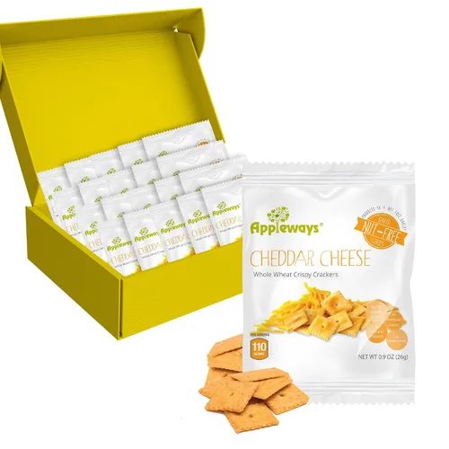 Miniatura 9 de Appleways Galletas de queso cheddar, patatas fritas de queso totalmente naturales envueltas individualmente, aperitivo de queso certificado Kosher