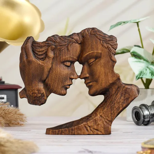 Miniatura 6 de BGCOPPER Estatua de madera para pareja, esculturas abstractas de pareja para decoración del hogar, regalo de mujer para aniversario, boda