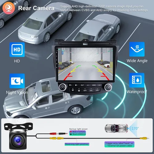 Miniatura 6 de Estéreo 4Core+64G para Honda Accord 2003-2007 con Carplay Android Auto Mirror Link-10.1 pulgadas Pantalla táctil Radio de coche, GPS Bluetooth WiFi