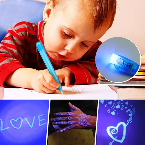 Miniatura 6 de 30 piezas de bolígrafos de tinta invisible con luz UV, bolígrafo espía, marcador mágico, recuerdos de fiesta para niños de 8 a 12 años, regalos