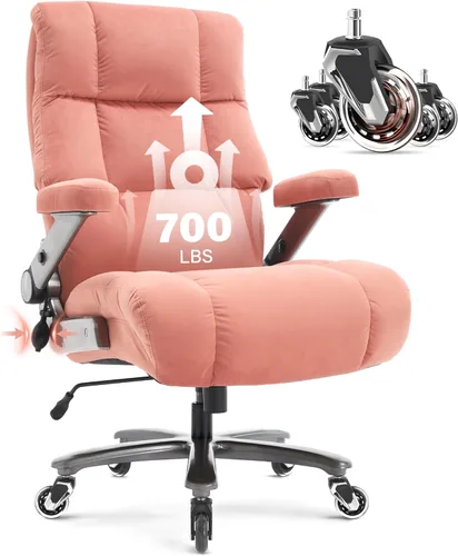 Miniatura 11 de Silla de oficina grande y alta, 700 libras, silla de escritorio ejecutiva con soporte lumbar ajustable, brazos abatibles 3D, ruedas silenciosas