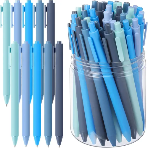 Miniatura 12 de Crtiin 50 bolígrafos de gel a granel, punta fina de 0.020 in de tinta negra con bolígrafos retráctiles de secado rápido de varios