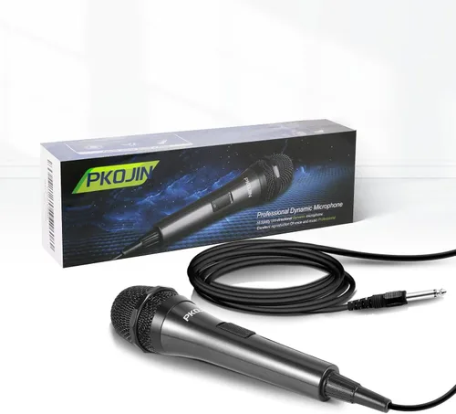 Miniatura 7 de Micrófono de karaoke dinámico para cantar, micrófono vocal con cable para karaoke, micrófono de mano con cable de 10 pies, micrófonos para altavoz