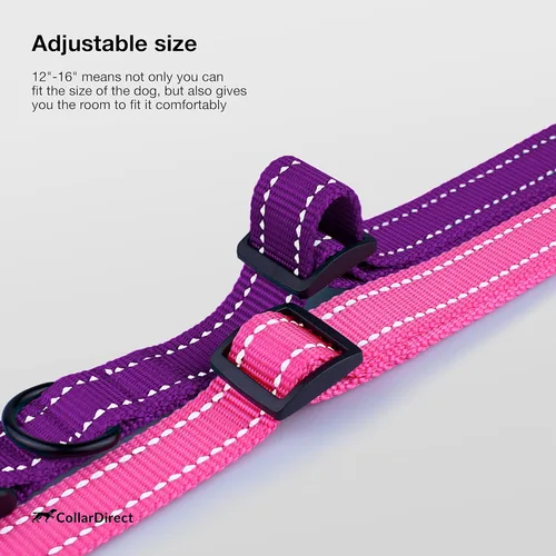Miniatura 5 de CollarDirect - Collar de seguridad reflejante para perro, con hebilla ajustable de nailon, para perros pequeños, medianos, grandes, en color rosa
