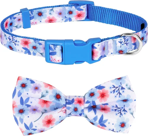 Miniatura 10 de azuza Collar de perro con pajarita, collar de perro suave y cómodo con lazo, patrones divertidos y color brillante para perros pequeños D#Fruta-Piña