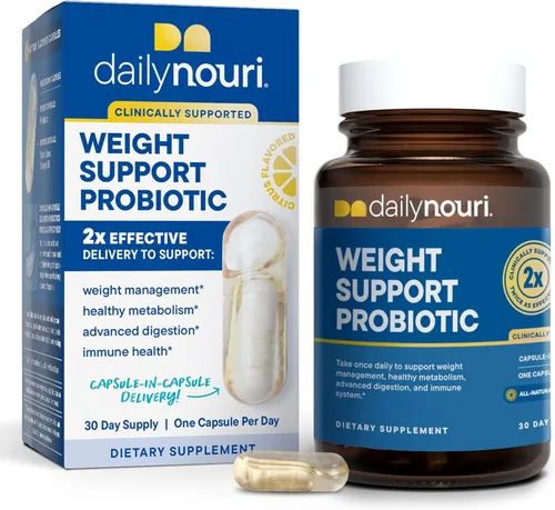 Daily Nouri Probióticos de apoyo de peso para mujeres y hombres | Metabolismo + apoyo digestivo | 3 cepas clínicamente estudiadas | Suministro para
