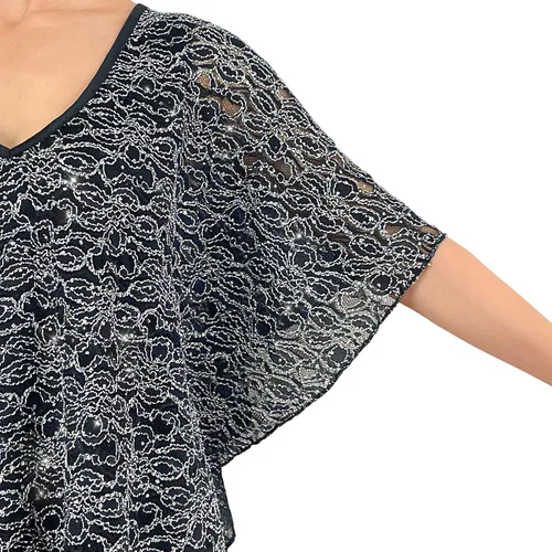 Miniatura 3 de Blusa de punto con cuello en V y manga 34 para mujer