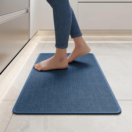 Miniatura 33 de YDKGL Tapetes de cocina para piso, alfombras de cocina súper absorbentes, antideslizantes, lavables, de lino sintético suave trenzado, alfombra