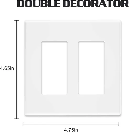 Miniatura 6 de Placas decorativas de pared de 2 segmentos sin tornillos, cubierta de placa frontal termoplástica irrompible para interruptor de toma de receptáculo