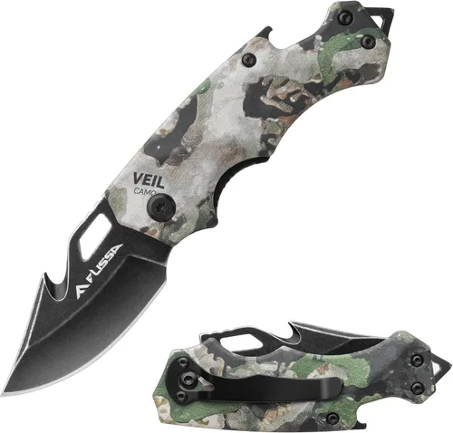 Miniatura 9 de FLISSA Mini cuchillo de bolsillo plegable, hoja de punto de caída de acero inoxidable de 2.5 pulgadas, cuchillos de bolsillo EDC para hombres